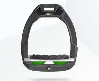Flex-On Safe-On Sicherheitssteigbügel für Pferde mit Neigung und Grip in Anthrazit Grau Grün – Bild 1 von 1