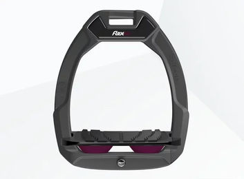 Flex-On Safe-On Sicherheitssteigbügel für Pferde mit Neigung und Grip in Anthrazit Schwarz Prune – Bild 1 von 1