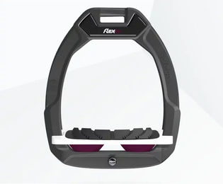 Flex-On Safe-On Sicherheitssteigbügel für Pferde mit Neigung und Grip in Anthrazit Weiß Lila – Bild 1 von 1