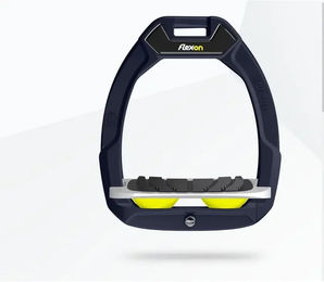 Flex-On Safe-On Sicherheitssteigbügel für Pferde mit Neigung und Grip in Blau Grau Gelb – Bild 1 von 1