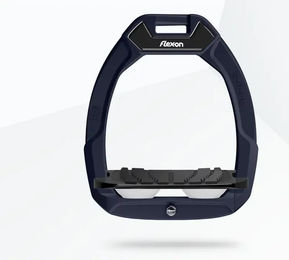 Flex-On Safe-On Sicherheitssteigbügel für Pferde mit Neigung und Grip in Blau Schwarz Weiß – Bild 1 von 1