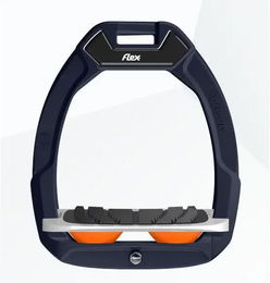 Flex-On Safe-On Sicherheitssteigbügel für Pferde mit Neigung und Grip in Grün Grau Orange – Bild 1 von 1