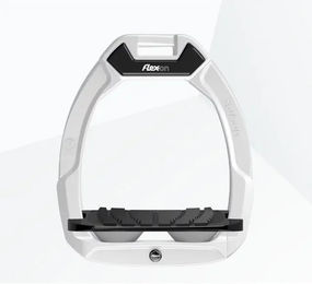 Flex-On Safe-On Sicherheitssteigbügel für Pferde mit Neigung und Grip in Weiß Schwarz Grau – Bild 1 von 1