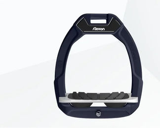 Flex-On Safe-On Sicherheitssteigbügel für Pferde mit Neigungsfunktion und Grip in Marine Grau Schwarz – Bild 1 von 1
