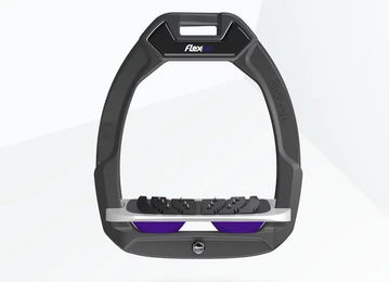 Flex-On Safe-On Sicherheitssteigbügel für Pferde mit Ultra Grip in Anthrazit Grau Violett – Bild 1 von 1