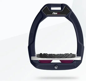 Flex-On Safe-On Sicherheitssteigbügel für Pferde mit Ultra Grip in Blau Grau Pflaume – Bild 1 von 1