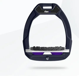 Flex-On Safe-On Sicherheitssteigbügel für Pferde mit Ultra Grip in Blau Grau Violett – Bild 1 von 1