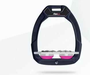 Flex-On Safe-On Sicherheitssteigbügel für Pferde mit Ultra Grip in Bordeaux/Grau/Rosa – Bild 1 von 1