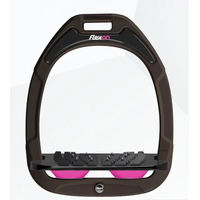 Produktbild von Flex-On Safe-On Sicherheitssteigbügel für Pferde mit Ultra Grip in Braun Schwarz Rosa