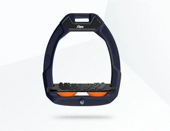 Flex-On Safe-On Sicherheitssteigbügel für Pferde mit Ultra Grip in Rot Schwarz Orange – Bild 1 von 1