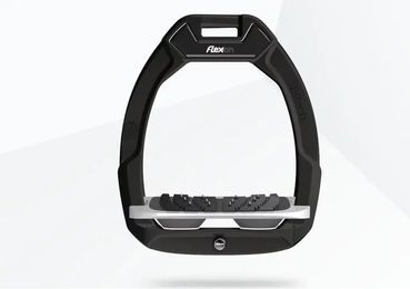 Flex-On Safe-On Sicherheitssteigbügel für Pferde mit Ultra Grip in Schwarz Grau Anthrazit – Bild 1 von 1