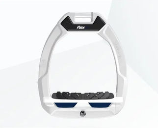 Flex-On Safe-On Sicherheitssteigbügel für Pferde mit Ultra Grip in Weiß/Marine – Bild 1 von 1