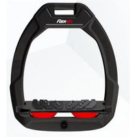 Produktbild von Flex-On Safe-On Sicherheitssteigbügel für Pferde Schräg mit Ultra Grip Schwarz-Schwarz-Rot