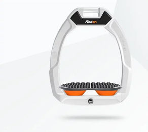 Flex-On Safe-On Sicherheitssteigbügel für Pferde Weiß Grau Orange – Bild 1 von 1