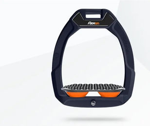 Flex-On Safe-On Sicherheitssteigbügel für Reiten aus Aluminium in Grau und Orange – Bild 1 von 1