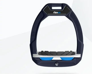Flex-On Safe-On Sicherheitssteigbügel für Reiter aus Aluminium in Grau/Blau mit Grip und Neigung – Bild 1 von 1