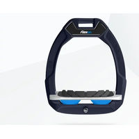 Produktbild von Flex-On Safe-On Sicherheitssteigbügel für Reiter aus Aluminium in Grau/Blau mit Grip und Neigung