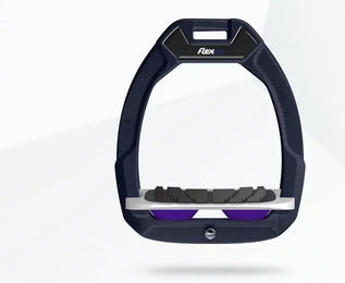 Flex-On Safe-On Sicherheitssteigbügel für Reiter aus Aluminium in Grau/Violett mit Grip – Bild 1 von 1