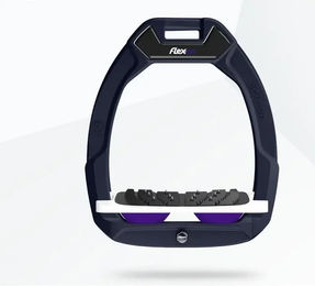 Flex-On Safe-On Sicherheitssteigbügel für Reiter aus Aluminium in Weiß/Lila mit Ultra Grip Neigung – Bild 1 von 1