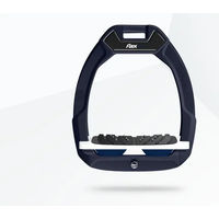 Produktbild von Flex-On Safe-On Sicherheitssteigbügel für Reiter aus Aluminium in Weiß und Marine mit Ultra Grip Neigung