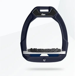 Flex-On Safe-On Sicherheitssteigbügel für Reiter geneigt Ultra Grip Blau Grau Mittelmeerblau – Bild 1 von 1