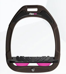 Flex-On Safe-On Sicherheitssteigbügel für Reiter in Braun Schwarz Rosa – Bild 1 von 1