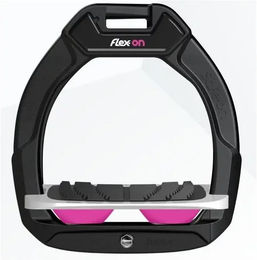 Flex-On Safe-On Sicherheitssteigbügel für Reiter in Schwarz Grau Rosa – Bild 1 von 1