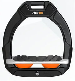 Flex-On Safe-On Sicherheitssteigbügel für Reiter mit Grip in Schwarz Grau und Orange – Bild 1 von 1