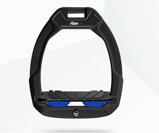 Flex-On Safe-On Sicherheitssteigbügel für Reiter mit Grip in Schwarz/Schwarz/Blau – Bild 1 von 1