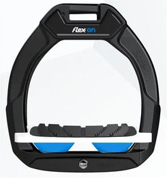 Flex-On Safe-On Sicherheitssteigbügel für Reiter mit Grip in Schwarz Weiß Blau – Bild 1 von 1