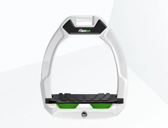 Flex-On Safe-On Sicherheitssteigbügel für Reiter mit Grip in Weiß Schwarz Grün – Bild 1 von 1