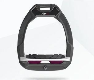 Flex-On Safe-On Sicherheitssteigbügel für Reiter mit Grip und Neigung in Anthrazit Grau Lila – Bild 1 von 1