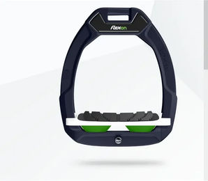 Flex-On Safe-On Sicherheitssteigbügel für Reiter mit Grip und Neigung in Marine Weiß Grün – Bild 1 von 1