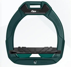 Flex-On Safe-On Sicherheitssteigbügel für Reiter mit Neigung und Grip in Grün/Schwarz/Grün – Bild 1 von 1