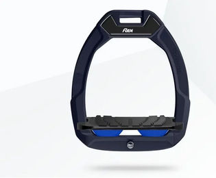 Flex-On Safe-On Sicherheitssteigbügel für Reiter mit Neigungsverhältnis und Grip in Rot/Schwarz/Blau – Bild 1 von 1