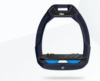 Flex-On Safe-On Sicherheitssteigbügel für Reiter mit Neigungsverhältnis und Grip in Rot/Schwarz/Blau – Bild 1 von 1