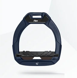Flex-On Safe-On Sicherheitssteigbügel für Reitkinder mit Schräge und Grip in Marine/Schwarz/Braun – Bild 1 von 1