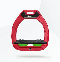 Flex-On Safe-On Sicherheitssteigbügel für Reittherapie Kinder in Rot Schwarz Grün – Bild 1 von 1