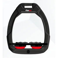 Produktbild von Flex-On Safe-On Sicherheitssteigbügel für Reitunterricht mit Grip in Schwarz-Schwarz-Rot