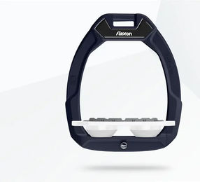 Flex-On Safe-On Sicherheitssteigbügel mit flachem Grip in Blau/Weiß – Bild 1 von 1