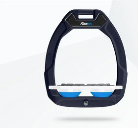 Flex-On Safe-On Sicherheitssteigbügel mit flachem Grip in Blau Weiß Blau – Bild 1 von 1