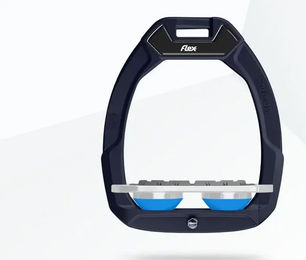Flex-On Safe-On Sicherheitssteigbügel mit flachem Grip in Braun Grau Blau – Bild 1 von 1