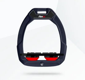 Flex-On Safe-On Sicherheitssteigbügel mit flachem Grip in Marine/Schwarz/Rot – Bild 1 von 1