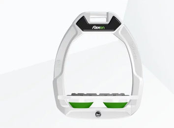 Flex-On Safe-On Sicherheitssteigbügel mit flachem Grip in Weiß/Weiß/Grün – Bild 1 von 1