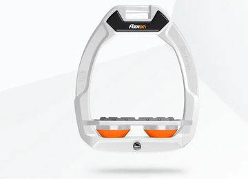 Flex-On Safe-On Sicherheitssteigbügel mit flachem Grip Weiß Grau Orange – Bild 1 von 1