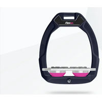 Produktbild von Flex-On Safe-On Sicherheitssteigbügel mit Flachgriff aus Aluminium in Grau/Rosa für Pferde