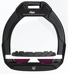 Flex-On Safe-On Sicherheitssteigbügel mit Neigung und Grip in Schwarz Weiß Lila – Bild 1 von 1