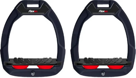 Flex-On Safe-On Sicherheitssteigbügel mit Neigungsverstellung und Ultra Grip in Marine Schwarz Rot – Bild 1 von 1