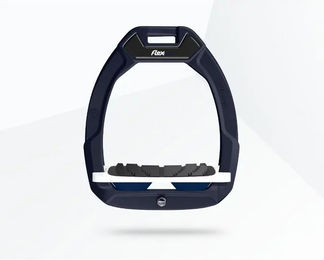 Flex-On Safe-On Sicherheitssteigbügel mit Schräge und Grip für Pferde in Grün Weiß Navy – Bild 1 von 1