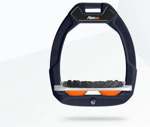 Flex-On Safe-On Sicherheitssteigbügel mit Ultra Grip für Reiter in Blau Grau Orange – Bild 1 von 1